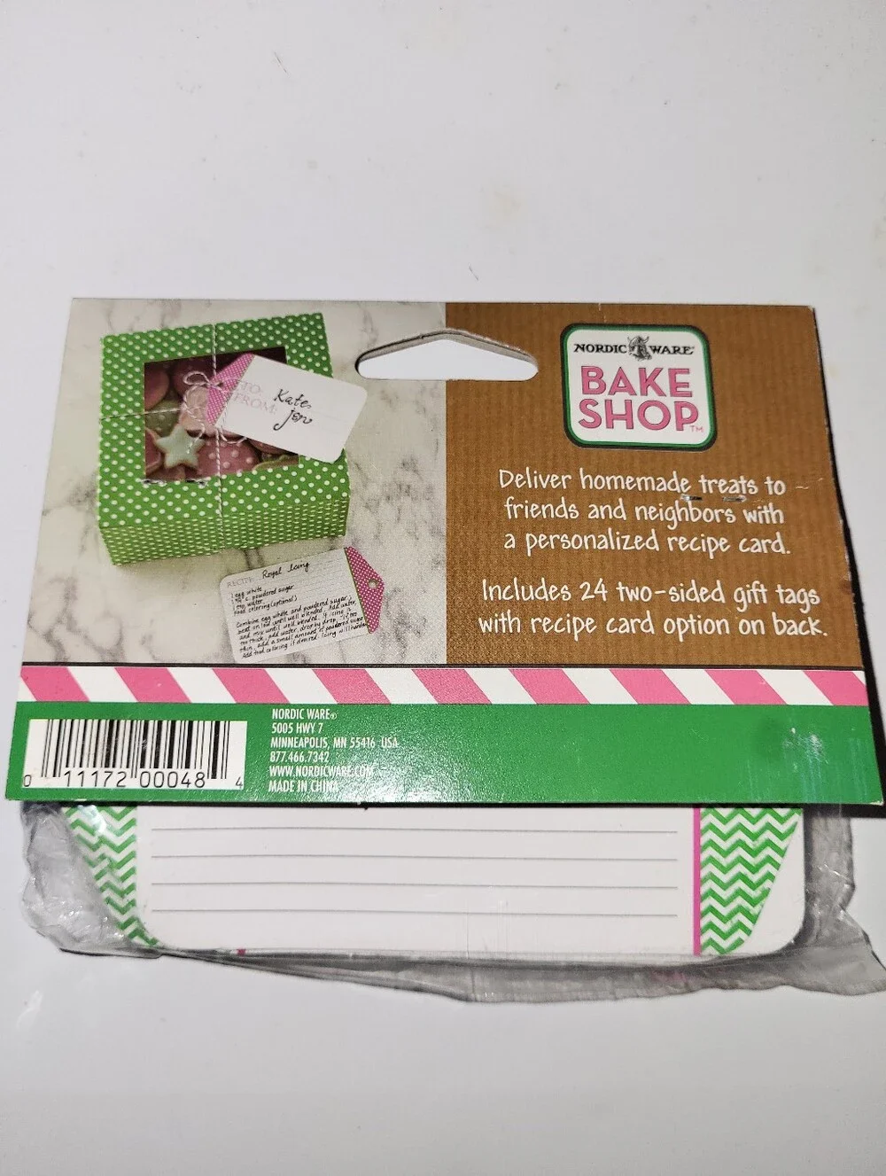 Nordic Ware Pink & White Bake Shop To/From Recipe Card Gift Tags - 24 Count